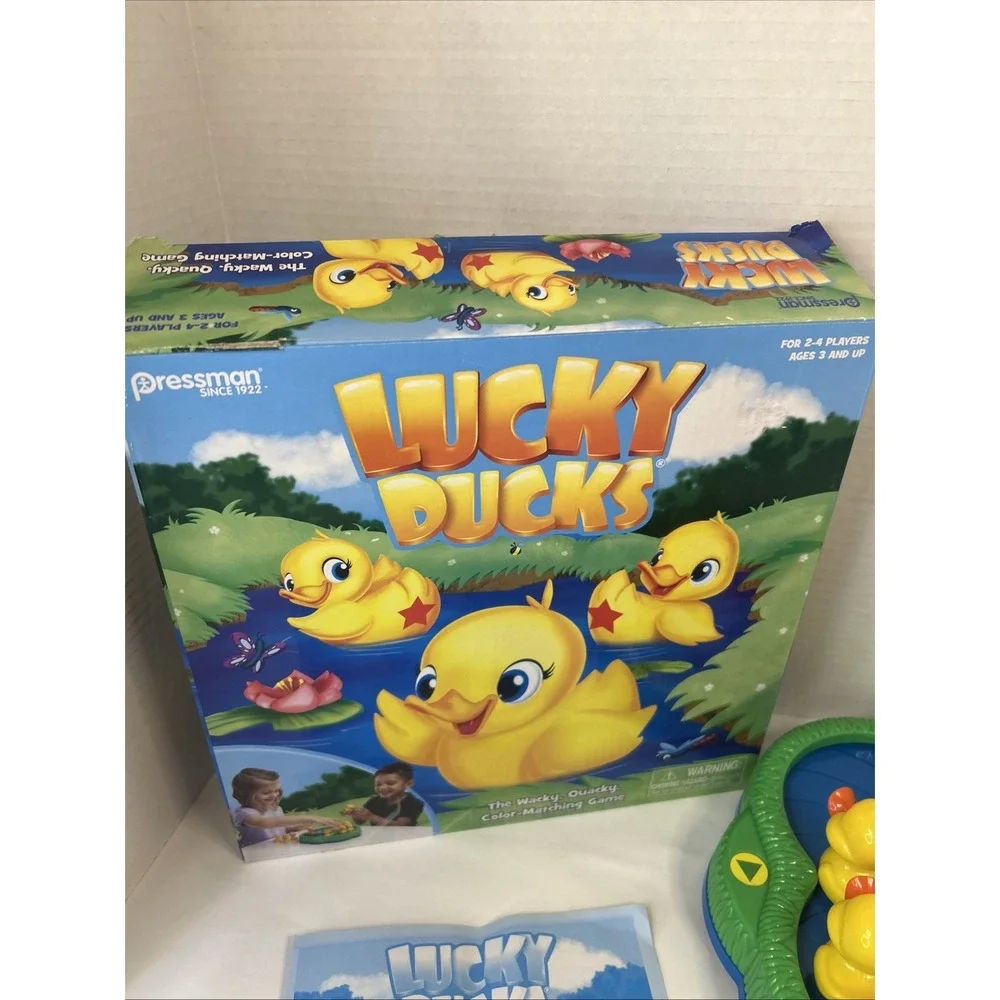 Pressman Lucky Ducks Game Motorized Memory Color  Matching Preschool Board  Game